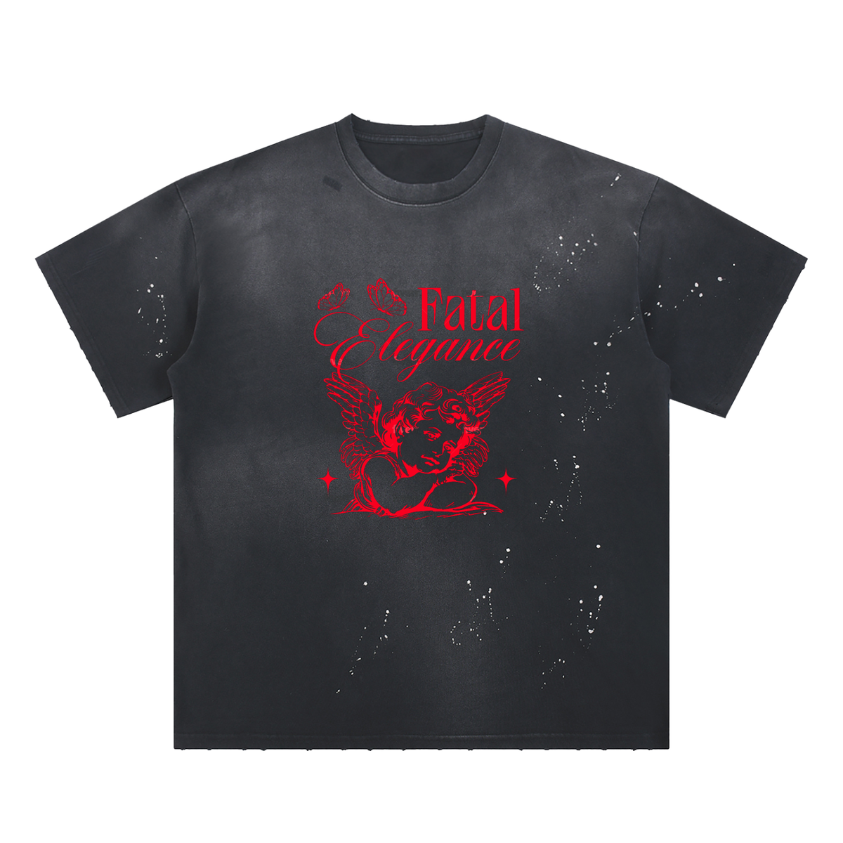 Hand-Frayed Sunfade Paint Splatter T-Shirt